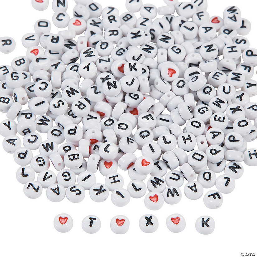 Bulk 400 Pc. 6mm White Round Alphabet Bead Assortment | Oriental Trading Company