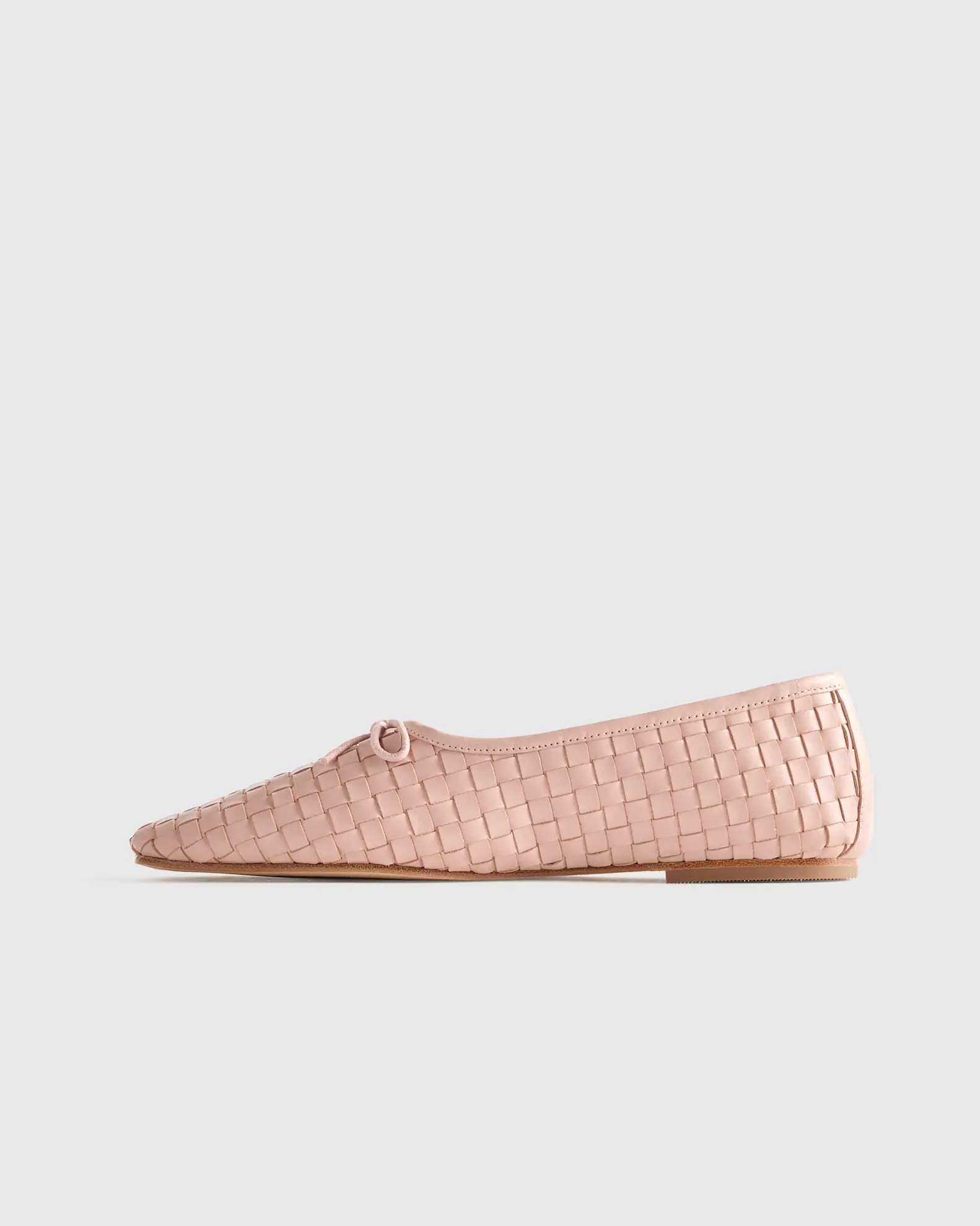 Italian Leather Handwoven Square Toe Ballet Flat | Quince