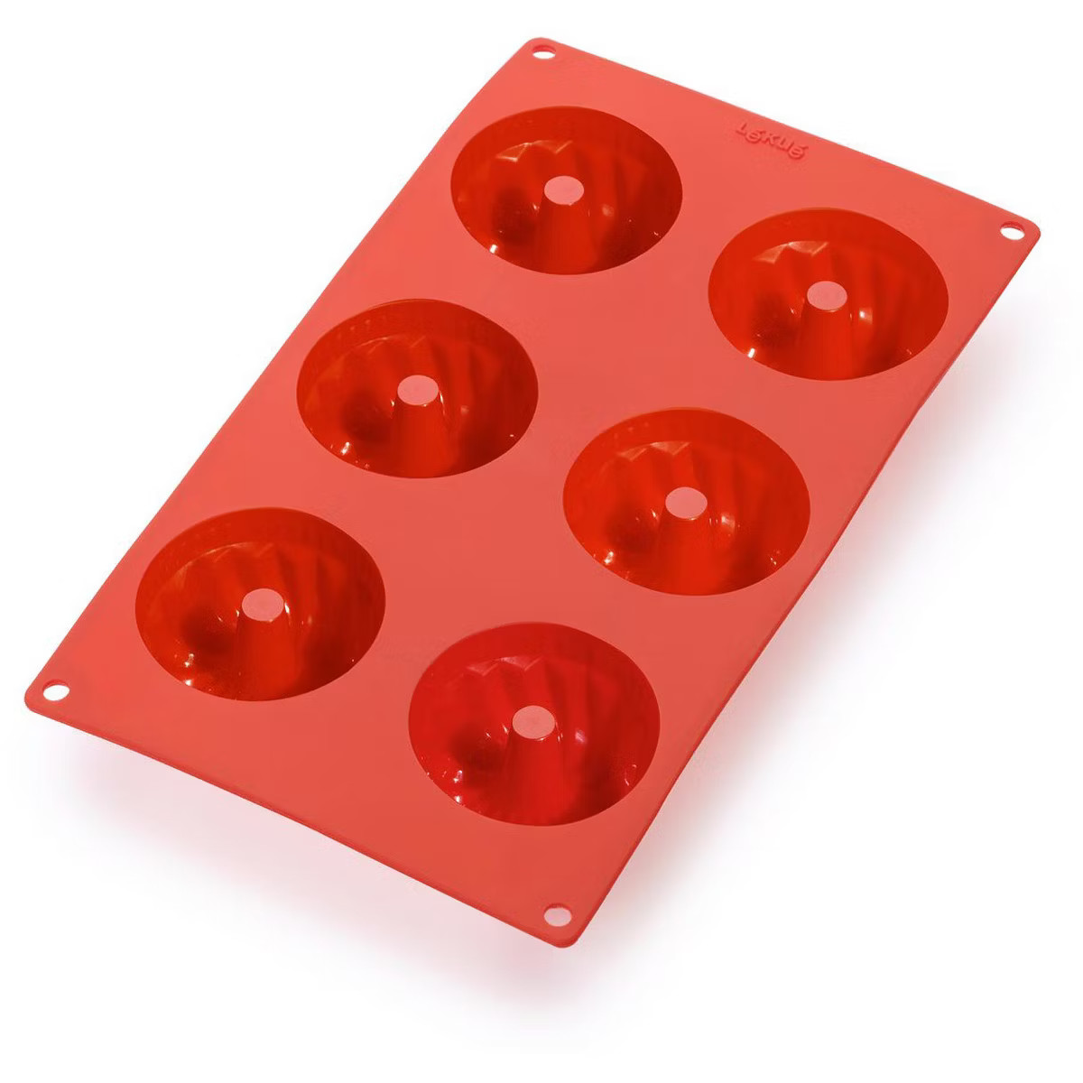 Lekue Silicone 6 Cavity Mini Savarin Baking Mold, Red | Target