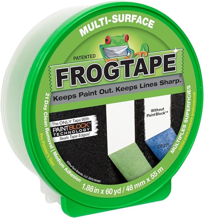 FROGTAPE 1358464 Multi-Surface Painter's Tape with PAINTBLOCK, Medium Adhesion, 1.88" Wide x 60 Y... | Amazon (US)
