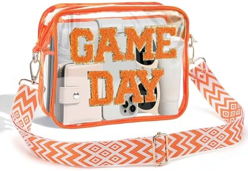 PAMASE Game Day Clear Bag Stadium Approved, 9" x 7" x 2.5" | Football Mom Small Crossbody Purse, ... | Amazon (US)