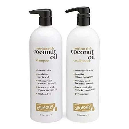 oliology nutrient rich coconut oil shampoo and conditioner combo pack, 32 oz | Walmart (US)