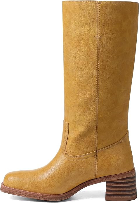 Women's Knee High Boots Wide Calf Chunky Block Heel Long Boots for Women Casual Square Toe Boots ... | Amazon (US)