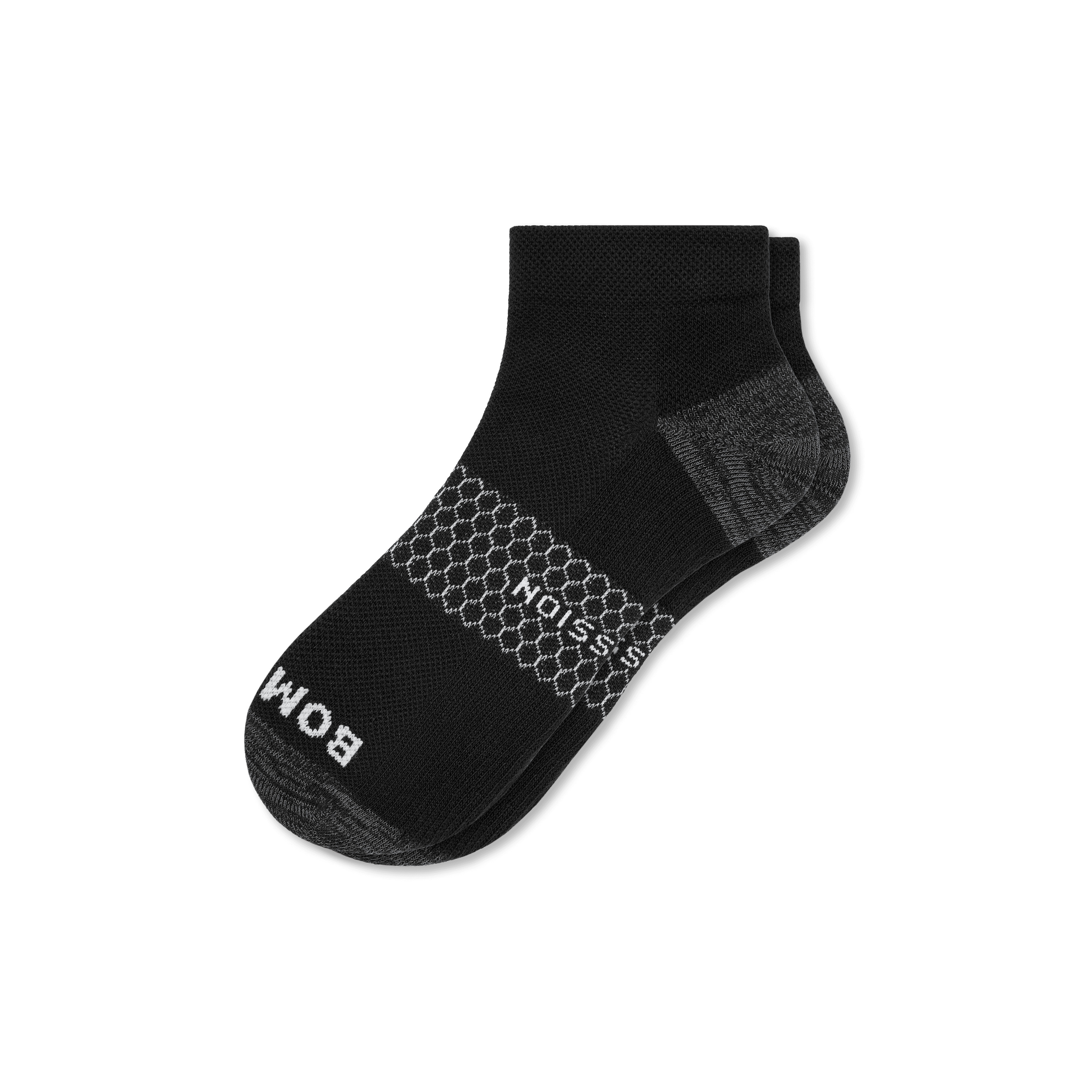Women's Everyday Compression Ankle Socks - Black Grey - Medium - Cotton Blend - Bombas | Bombas