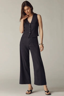 Colette European Linen Stretch Wide Leg Pants | Anthropologie (US)