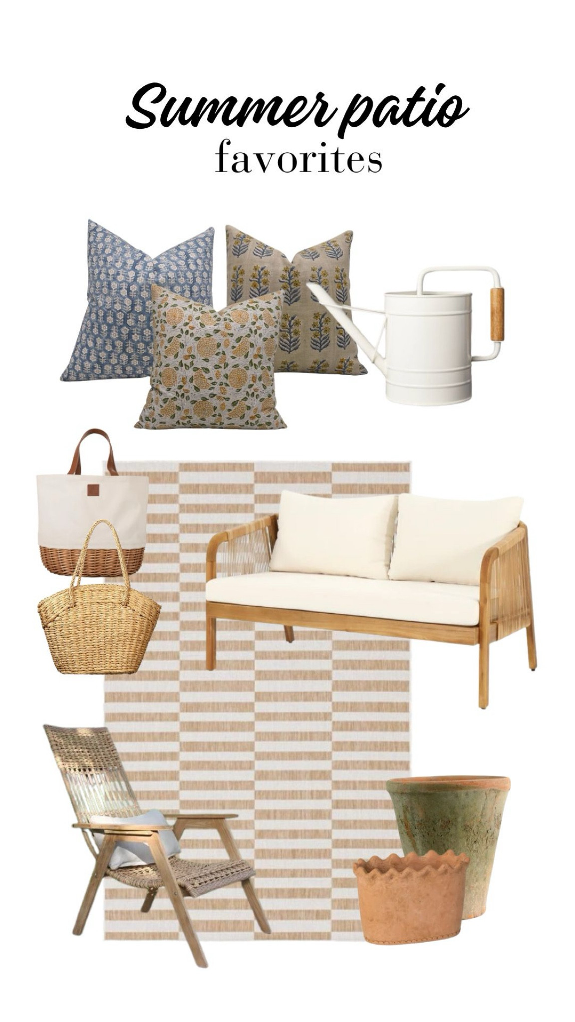 Summer patio favorites. Refreshing color palette for hot summer days. Nancy Meyers aesthetic 🤍 #wayfair #target #homedecor #outdoor #patio #summervibes 

#LTKSummerSales #LTKSeasonal #LTKHome
