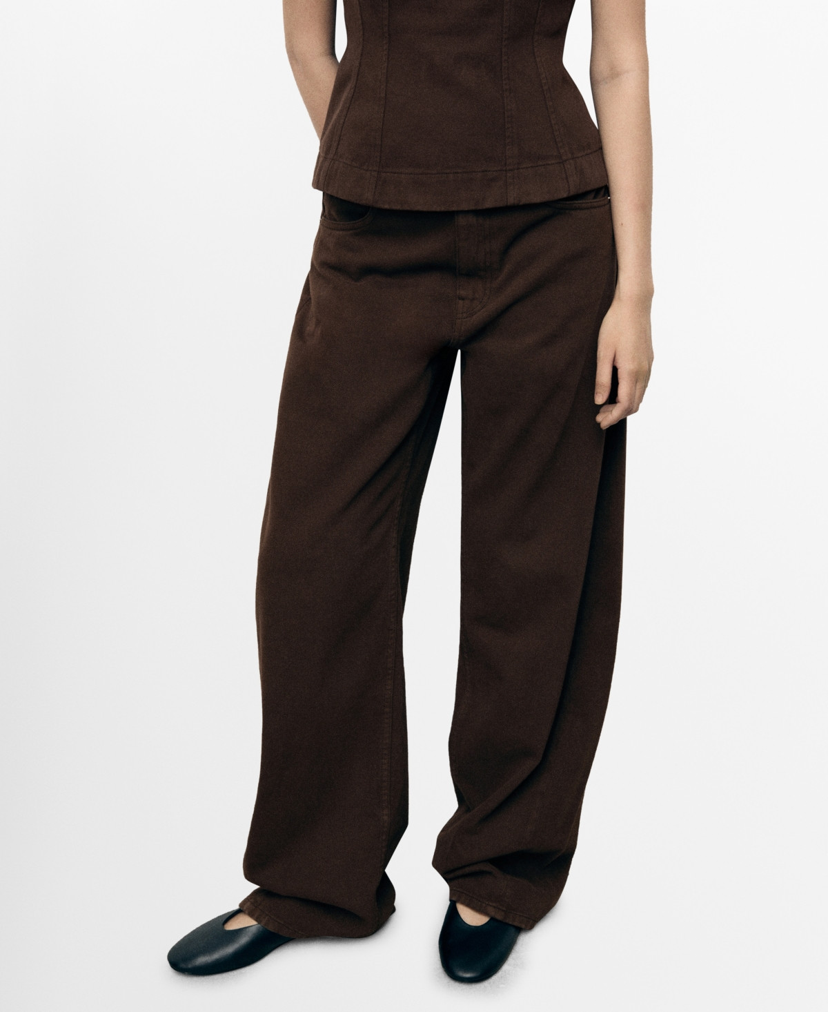 Mango Women's Mid-Rise Balloon Jeans - Chocolate | Macy's