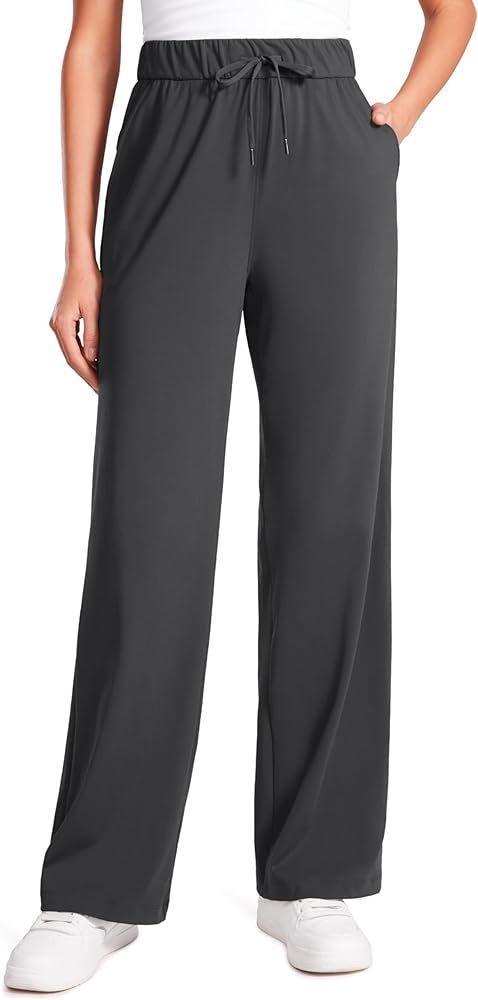 CRZ YOGA 4-Way Stretch Casual Pants for Womens 30.5” Straight Wide Leg Lounge Dress Work Pants ... | Amazon (US)