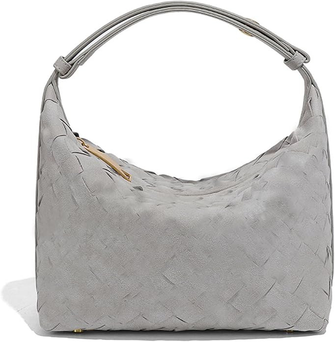 Luxurious Suede Hobo Bag - Women's Woven Leather Shoulder Bag with Spacious Interior | Amazon (US)