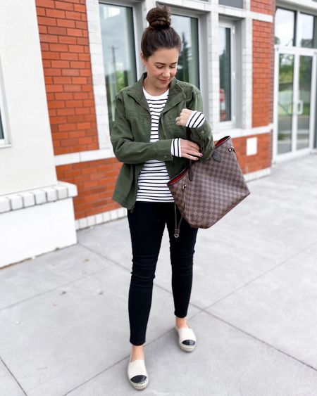 One of my favourite spring, summer, and fall staples is the field (or utility) jacket. Lightweight and easy to style, it’s one of the jackets I reach for most as the weather starts to warm up. My favourite one was recently relaunched and is 40% off until midnight tomorrow. It also comes in a light ivory colour. If you pick up one jacket this spring, I definitely recommend this one. 

My jeans and similar tee are also 40% off. Everything is linked. (The linen blend version I linked is 50% off!) Happy Monday friends! 

#LTKsalealert #LTKSeasonal #LTKunder50