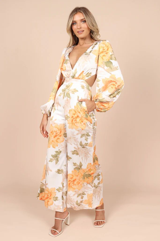 Taylor Long Sleeve Jumpsuit - Yellow Multi Floral | Petal & Pup (US)