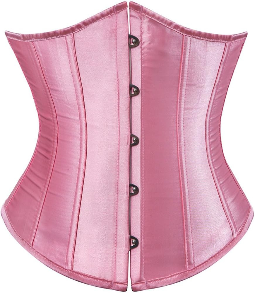 Zhitunemi Women's Satin Underbust Corset Bustier Waist Training Cincher Plus Size Corsets | Amazon (US)