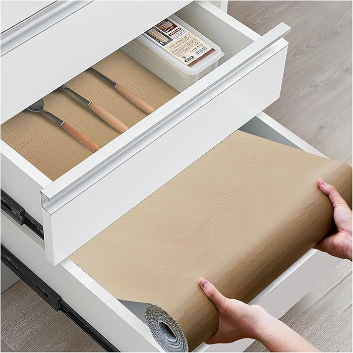 Drawer and Shelf Liner, Non-Slip Kitchen Cabinet Liners Non-Adhesive Thick Strong Grip Waterproof... | Amazon (US)