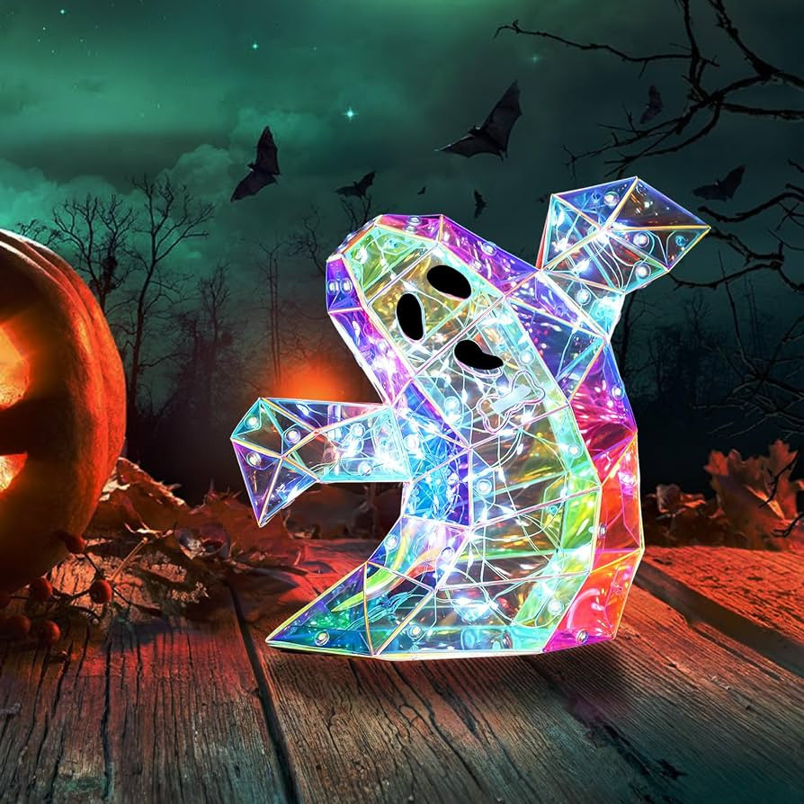 Prismatic Ghost, Iridescent Ghost, Prismatic Halloween Decor, Iridescent Halloween, Horror Atmosp... | Amazon (US)