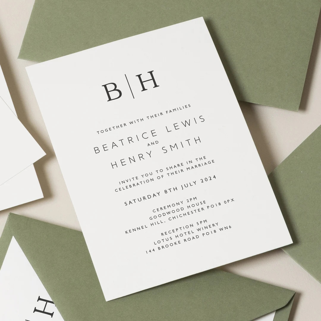 Minimal Wedding Invitation Suite Modern Wedding Invitation - Etsy | Etsy (US)