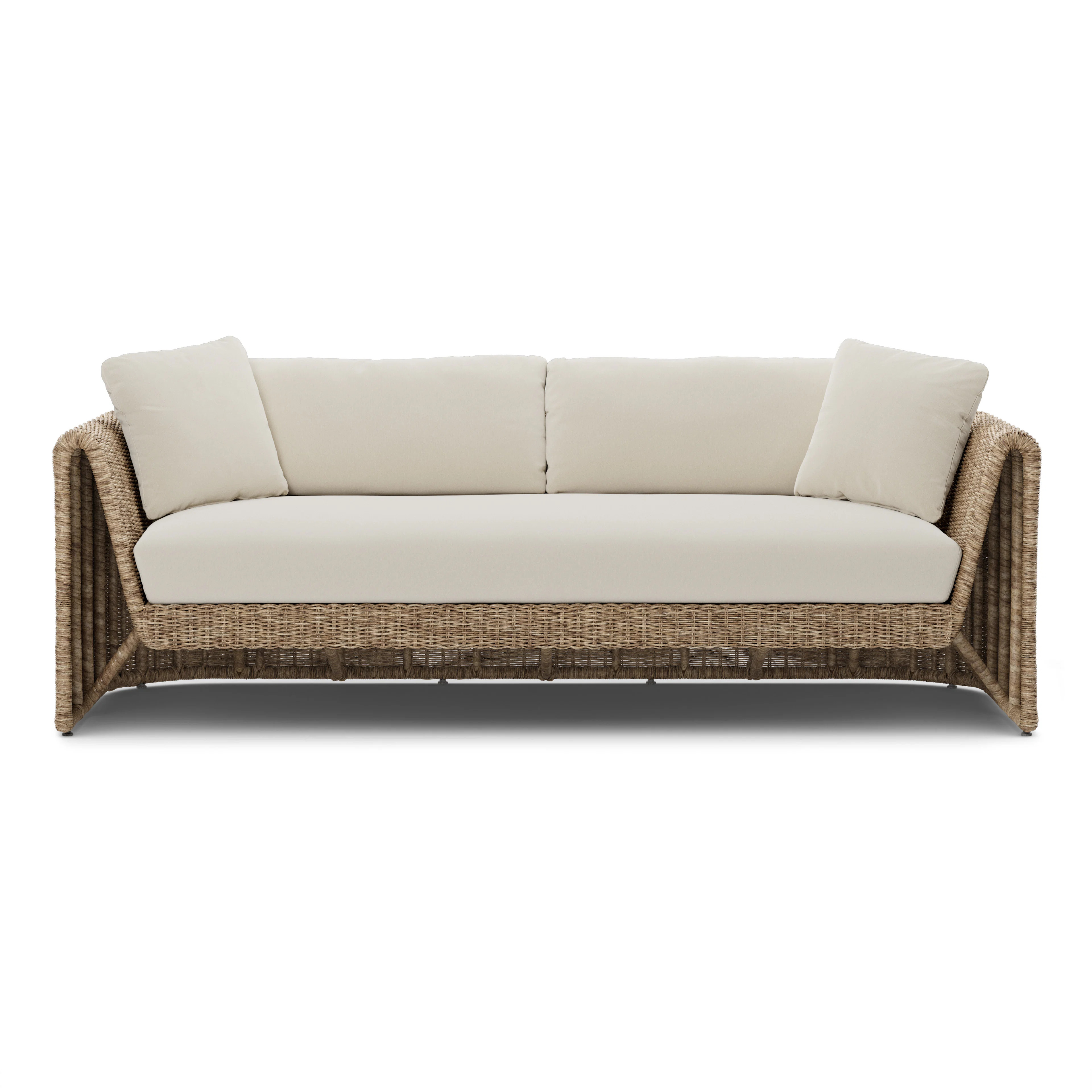 Willa 80" Outdoor Wicker Sofa - Dravite Ivory | Article