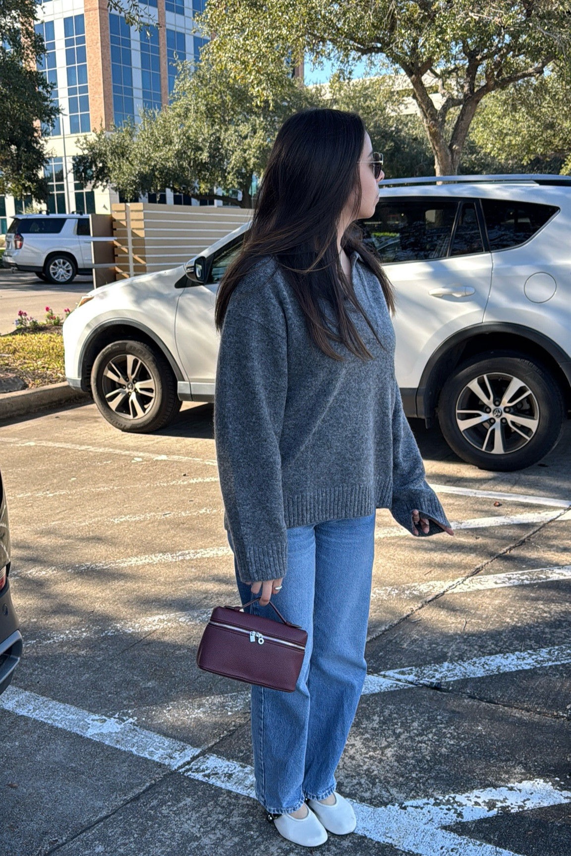 Casual outfit 
ootd 
collar sweater 
sweater outfit
Burgundy bag
White flats

#LTKStyleTip #LTKFindsUnder50 #LTKFindsUnder100