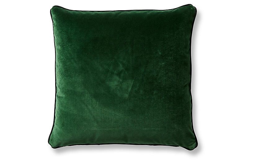 Carey 20x20 Pillow - Emerald/Forest Velvet | One Kings Lane
