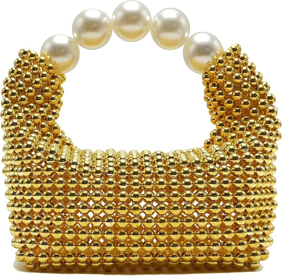 Miuco Pearl Clutch Handbag Women's Glittering Dinner Purse Party Wedding Prom Evening Bags | Amazon (US)