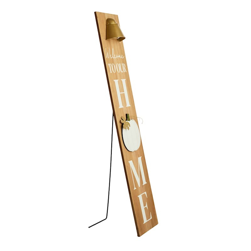 Harvest Hearth LED Welcome Porch Leaner, 47" | At Home