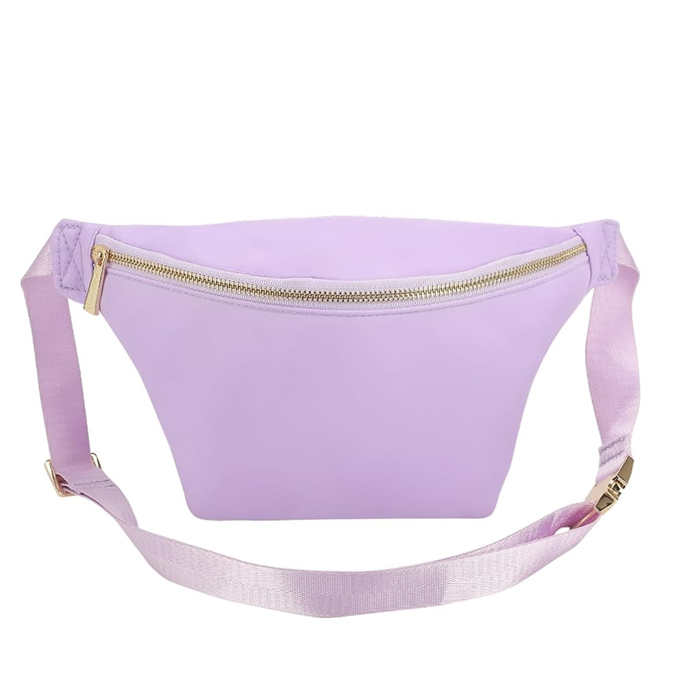 Waist Belt Nylon Fanny Pack Crossbody Bag for Women Travel (Purple) | Amazon (US)
