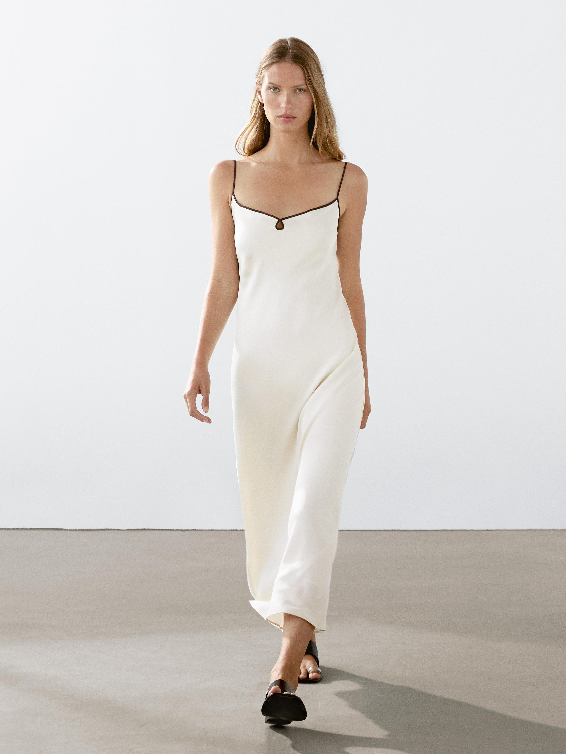 Satin camisole midi dress | Massimo Dutti UK