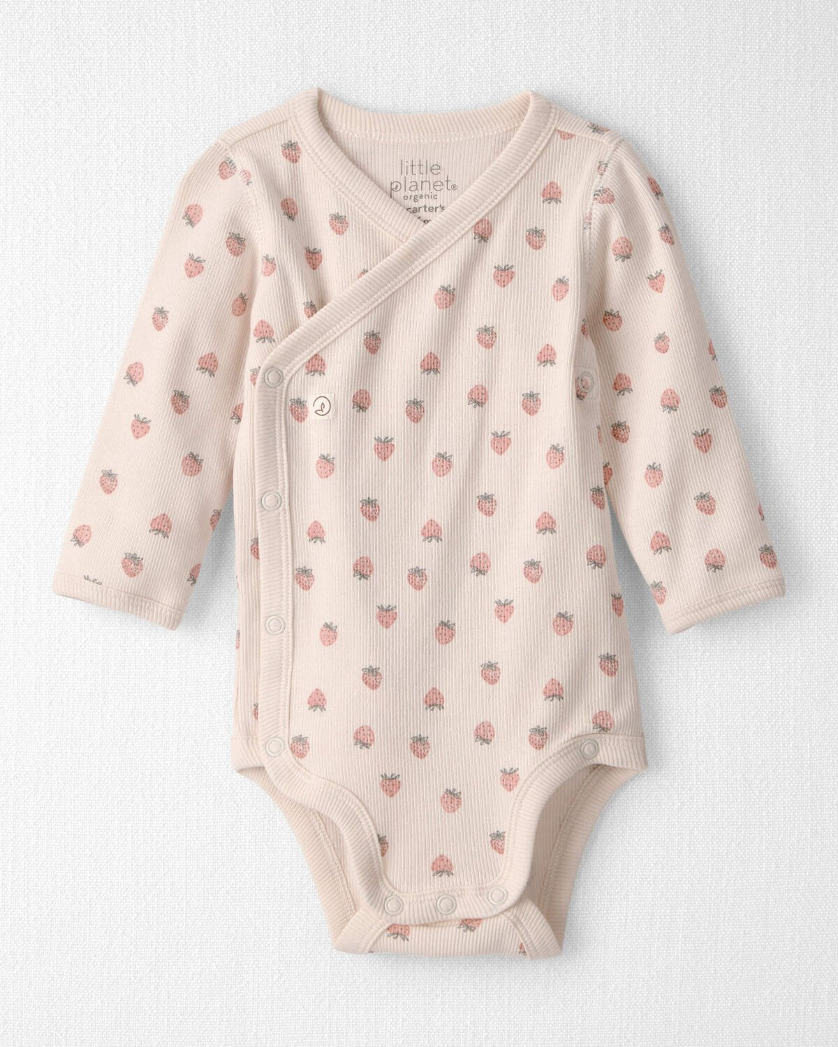 Baby Girl Organic Cotton Wrap Bodysuit in Strawberry Print | Carter's Inc