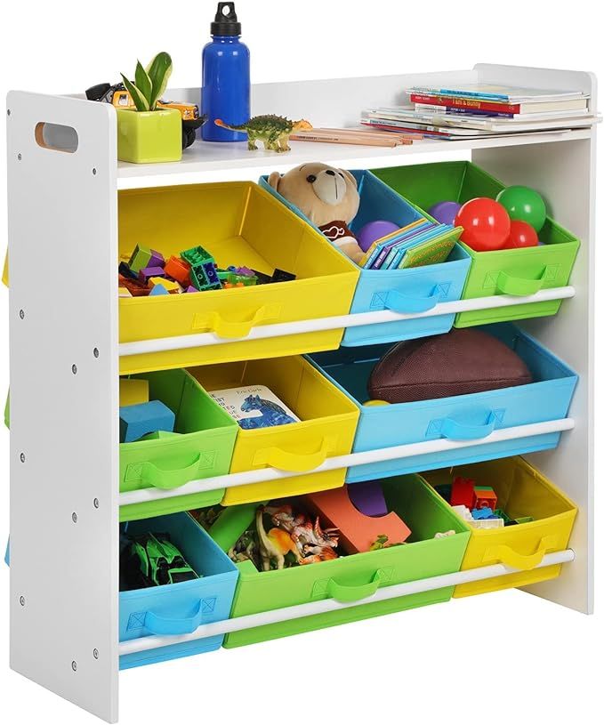 SONGMICS Toy Organizer and Storage Bins, Kid’s Toy Storage Unit with 9 Removable Non-Woven Fabr... | Amazon (US)