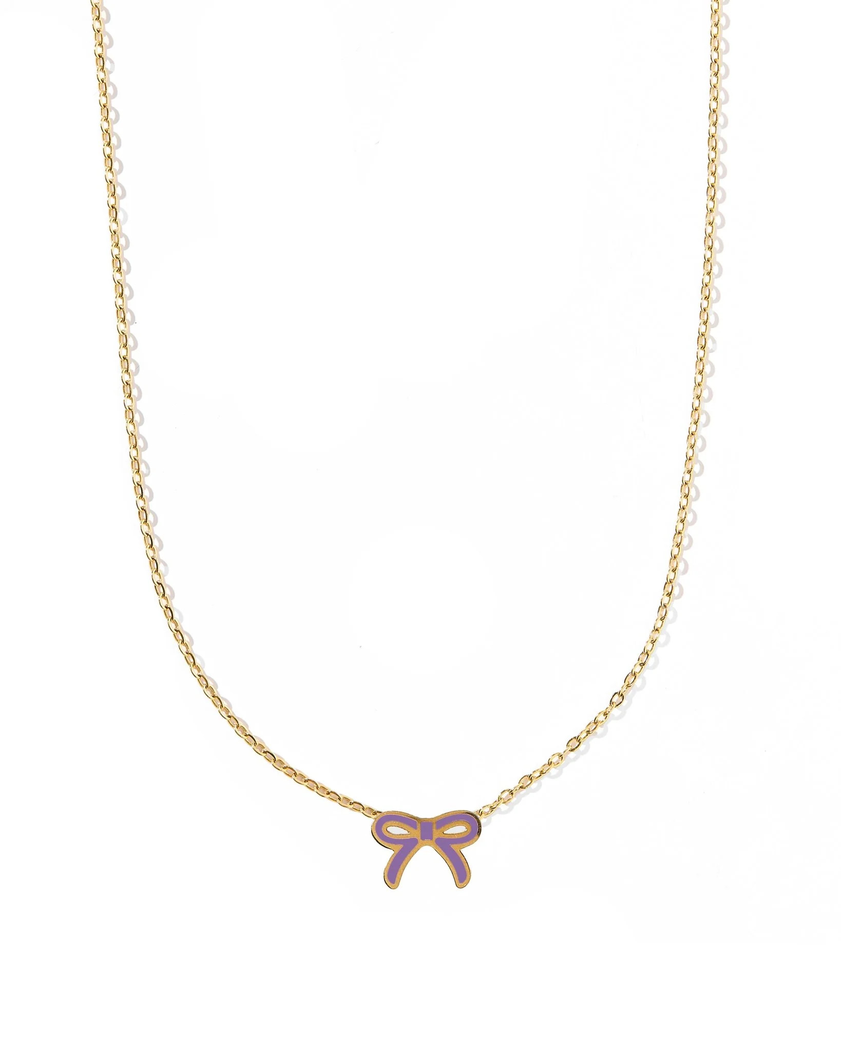 Necklace - Sadie Bow Purple | LINNY CO LLC