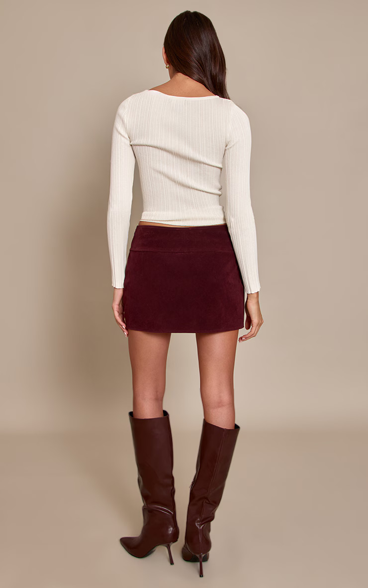 Plum Faux Suede Mini Skirt | Bottoms | PrettyLittleThing US