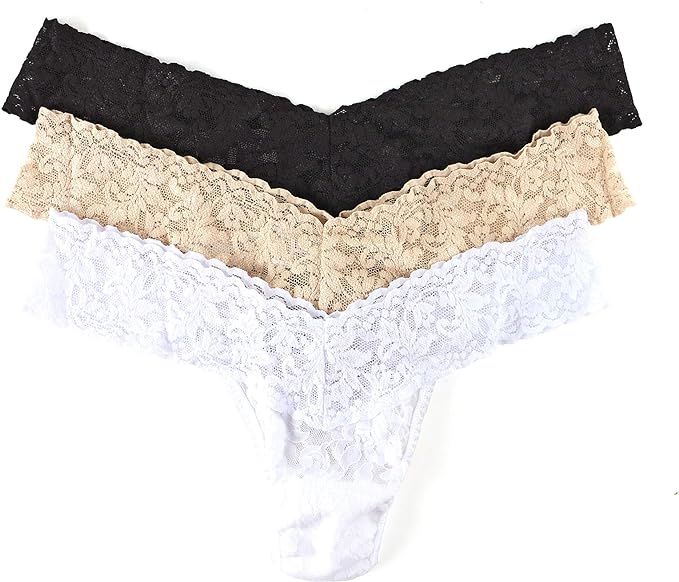 hanky panky, Signature Lace Low Rise Thong 3 Pack, One Size fits 2-12 | Amazon (US)