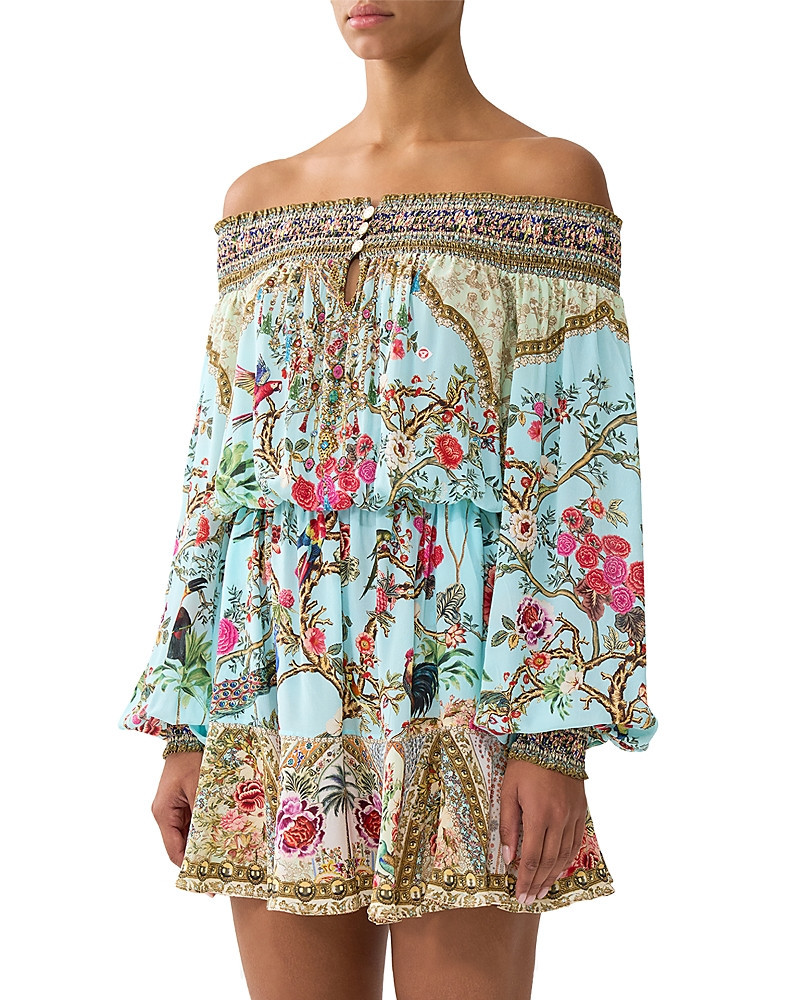 Camilla Silk Off The Shoulder Mini Dress | Bloomingdale's (US)