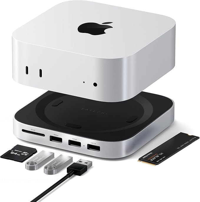 Satechi Mac mini M4 Hub & Stand with NVMe SSD Enclosure, Mac mini M4 Dock with 2xUSB A Up to 10Gb... | Amazon (US)