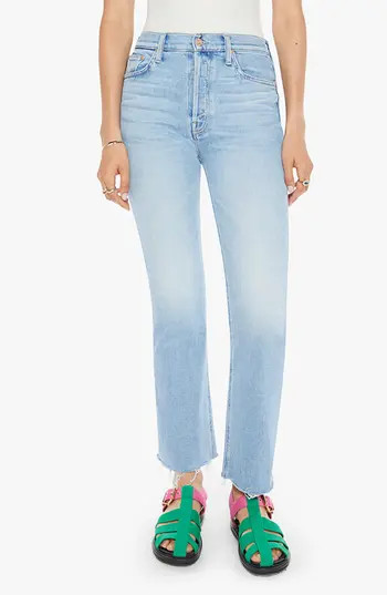 MOTHER The Tripper High Waist Ankle Fray Flare Jeans in Look Ma No Hands at Nordstrom Rack, Size 29 | Nordstrom Rack