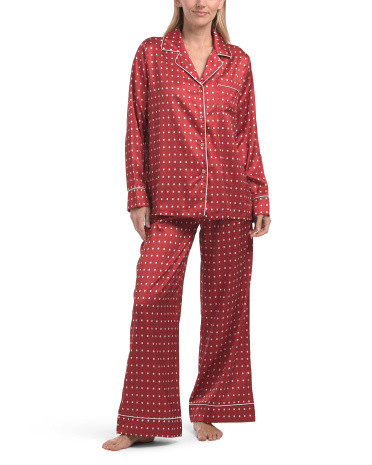 Satin Pindot Pajama Set | TJ Maxx