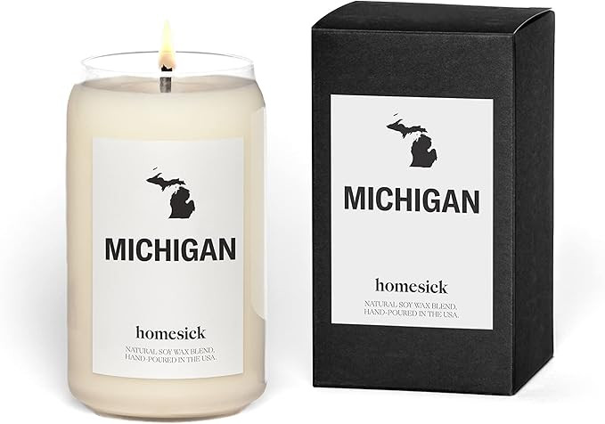 Homesick Michigan Scented Candle - 13.75 oz Chocolate, Cherry and Lemon Scented Natural Soy Wax B... | Amazon (US)