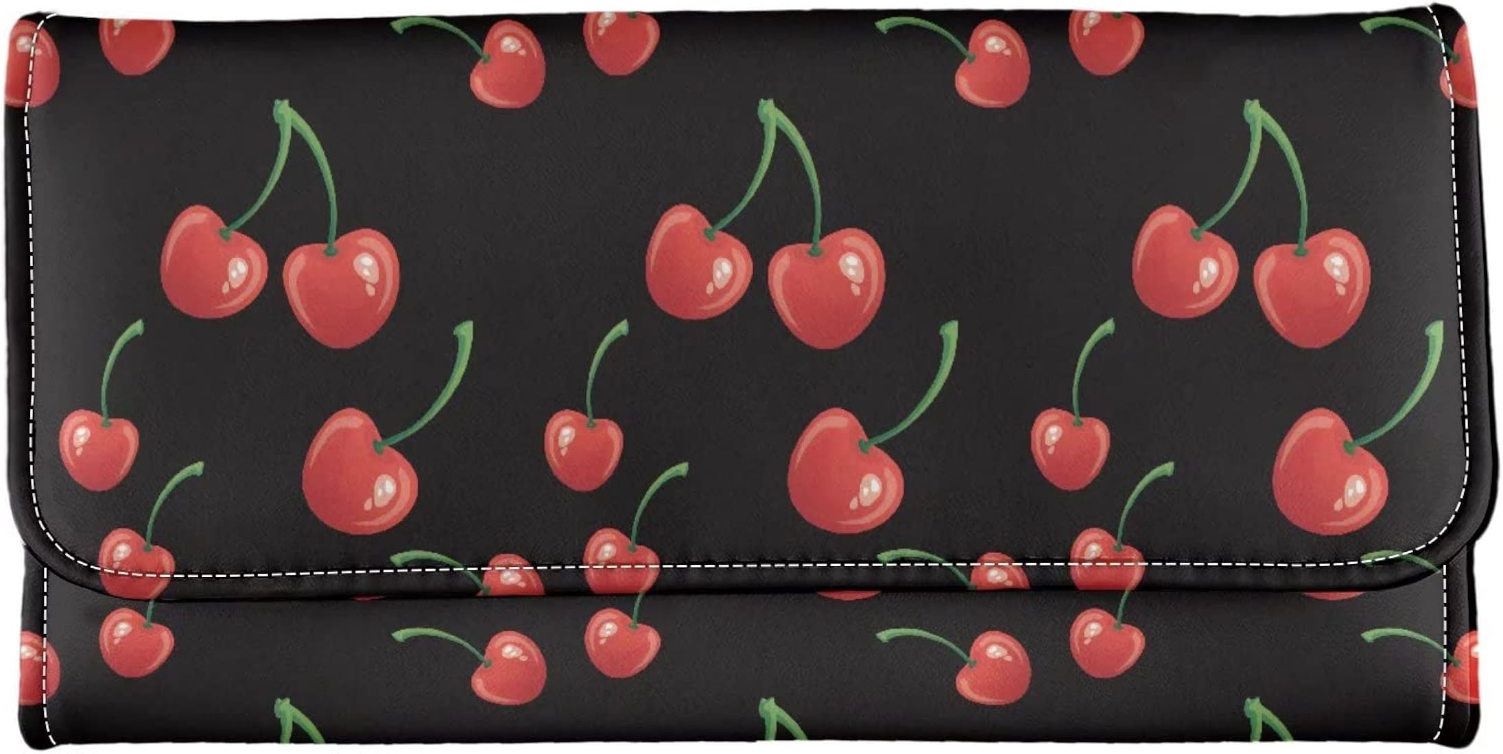 Jeiento Womens Wallets Cherry Pattern Fold Coin Purse Long Wallet,Cute Handbag Party Clutch Bag P... | Amazon (US)