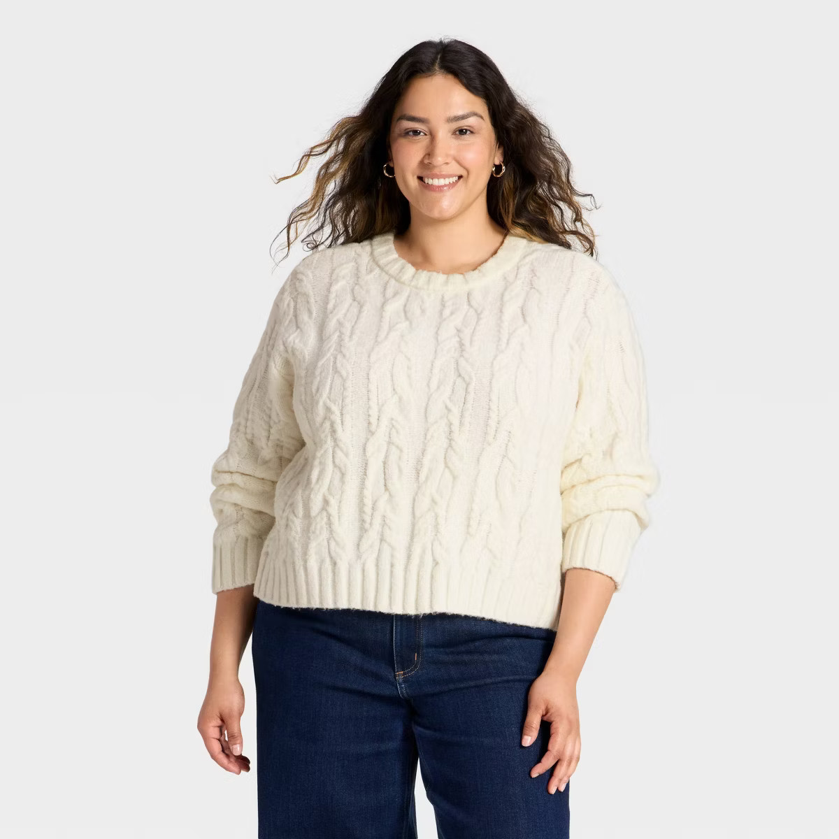 Women's Cozy Cable Crewneck Pullover Sweater - Universal Thread™ | Target