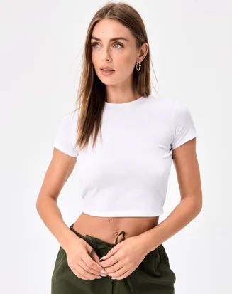 Organic Cropped Tee in White | Glassons | Glassons (AU & NZ)