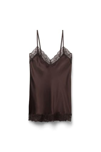 Intimissimi Woman's Lace and Silk Top in Brown, Size S | Amazon (US)
