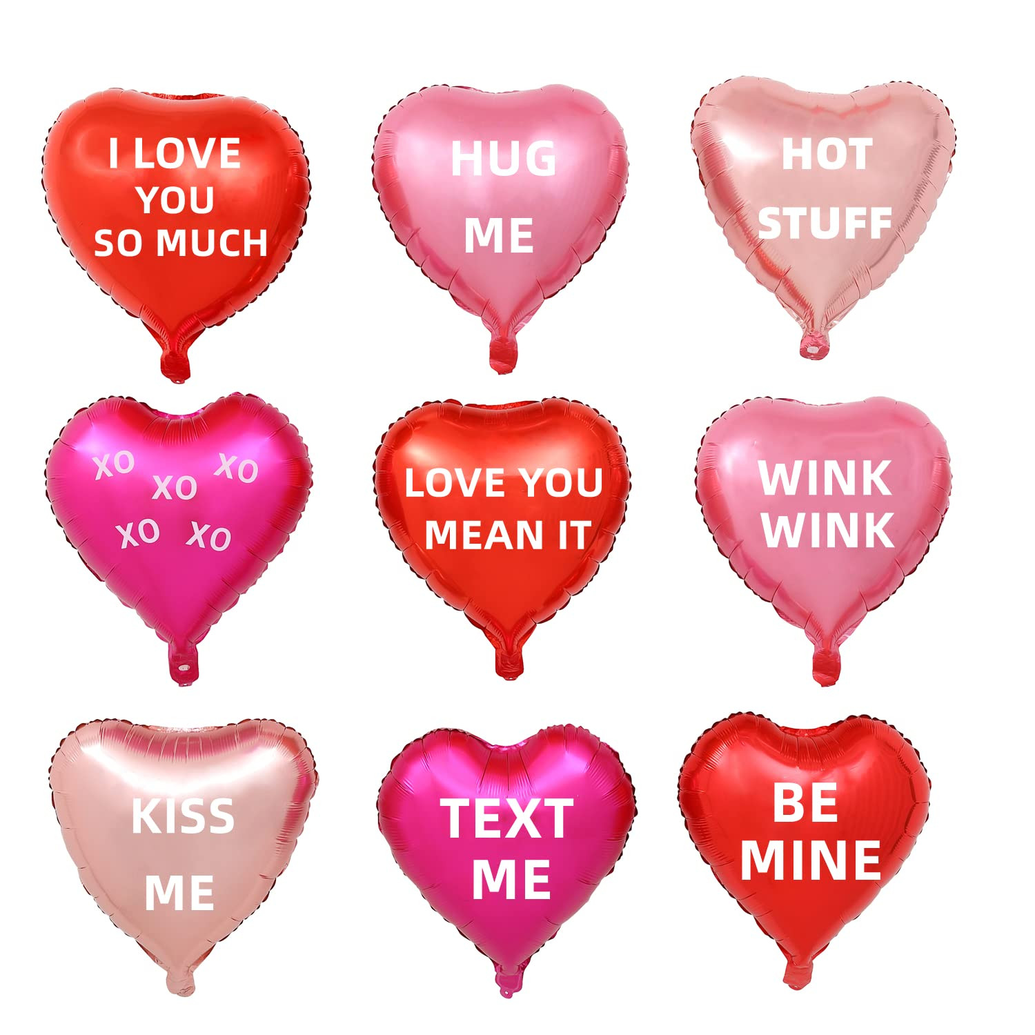 18 pcs Heart Balloons 18" Foil Love Balloons with Letter Mylar Balloons heart balloons for Valent... | Amazon (US)