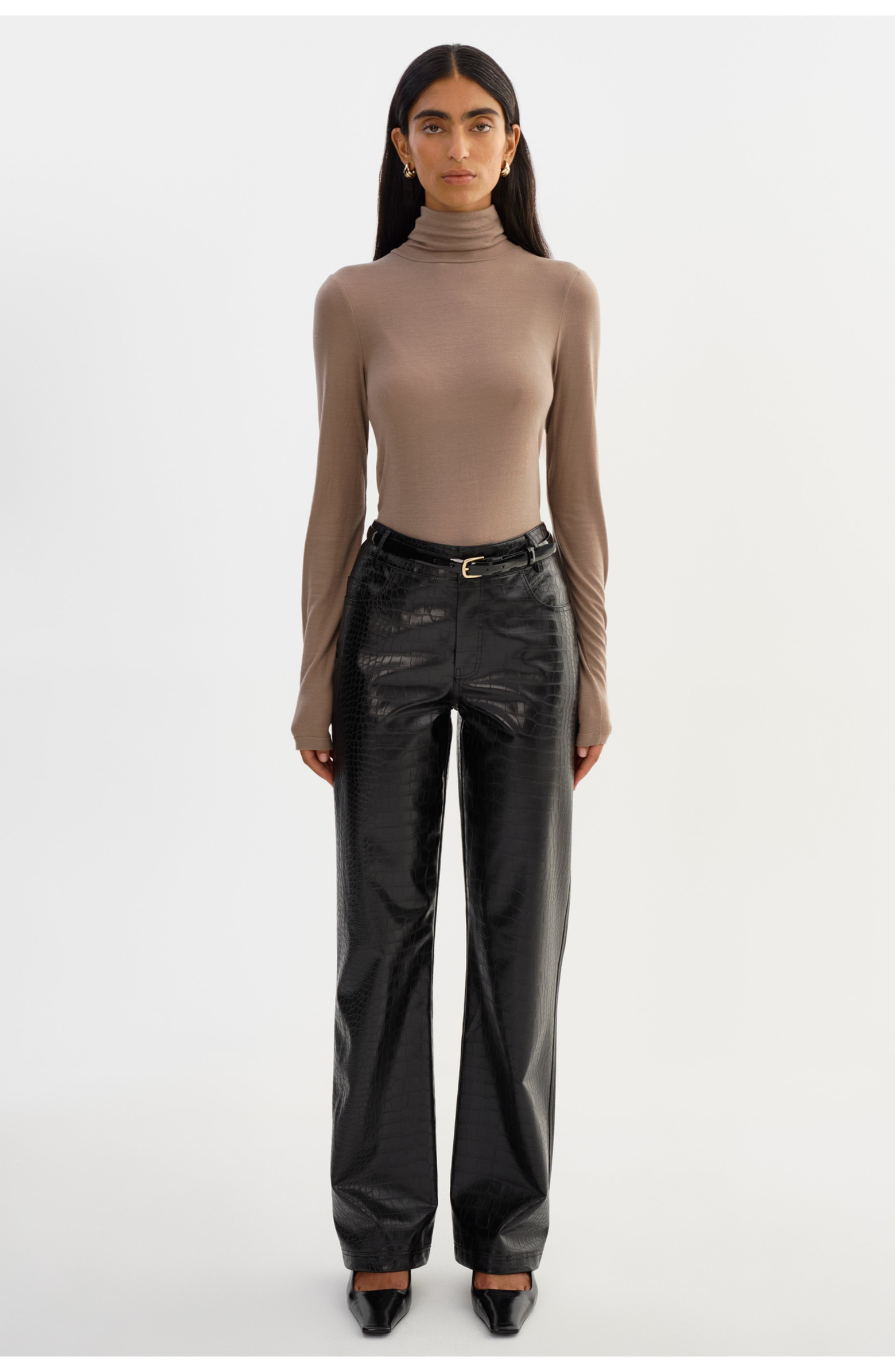 Freja | Faux Leather Croco Pants | Nordstrom