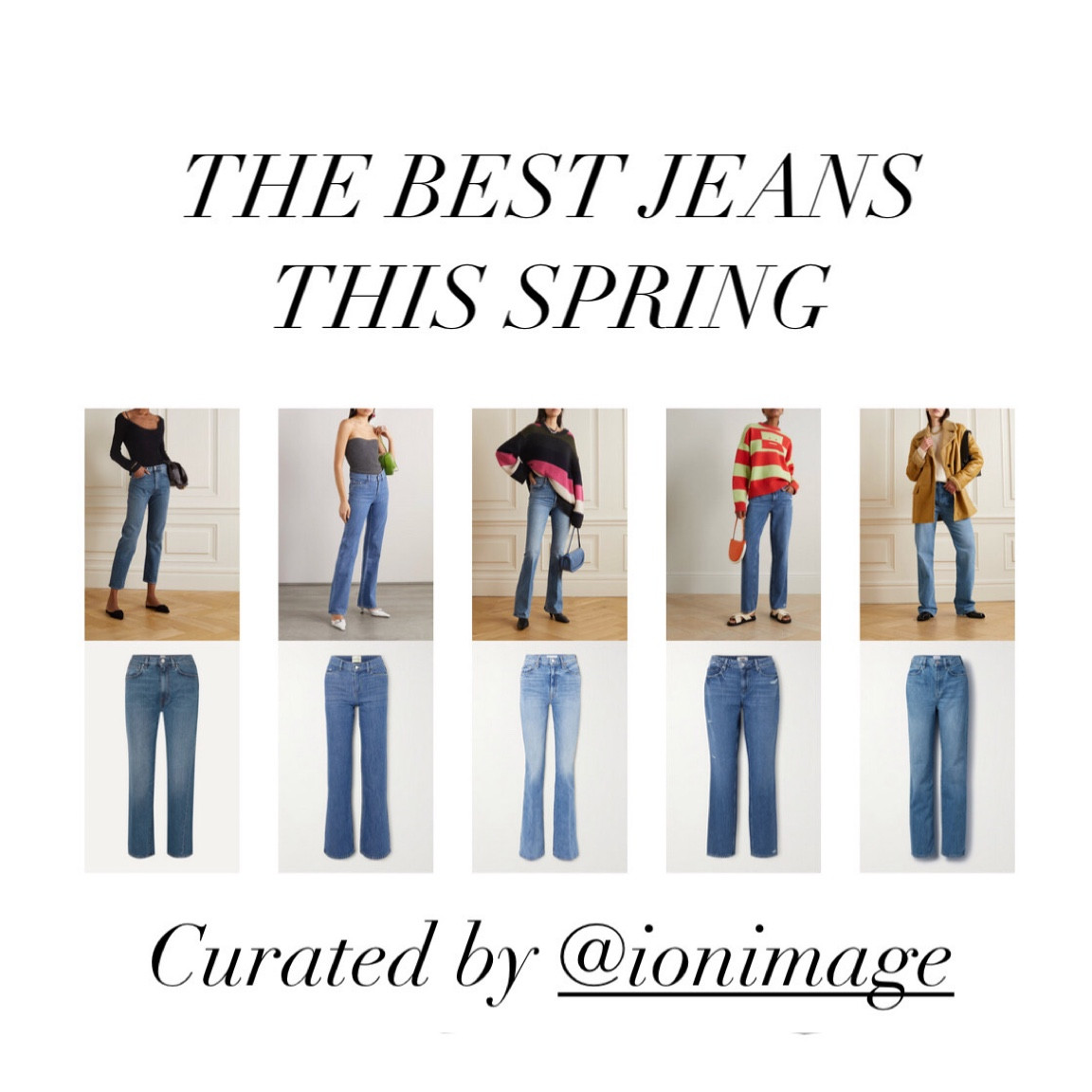 THE BEST JEANS THIS SPRING 💙👖

I made you a nice selection of the most coveted jeans right now. You can see them on a model and flatlay of the jean to help you see the style better.

💙 Frame – “Le Jane” high-rise straight-leg jeans

💙 Paige – “Noella” mid-rise straight-leg jeans

💙 Mother – “Weekender” high-rise flared jeans

💙 Wandler – High-rise organic straight-leg jeans

💙 Totême – Original high-rise straight-leg jeans

Denim guide, jeans look, what to wear, spring trends, spring fashion, SS23, casual chic, casual glam, fresh fits, casual cool

#LTKeurope #LTKstyletip #LTKworkwear