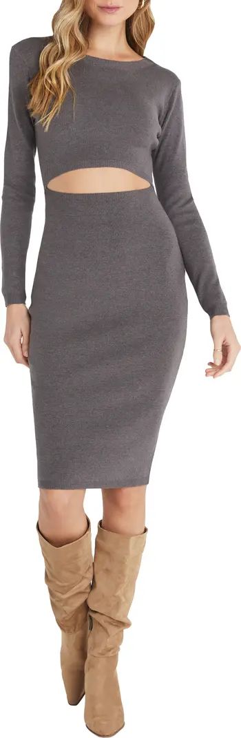 VICI Collection Cutout Long Sleeve Midi Sweater Dress | Nordstrom | Nordstrom