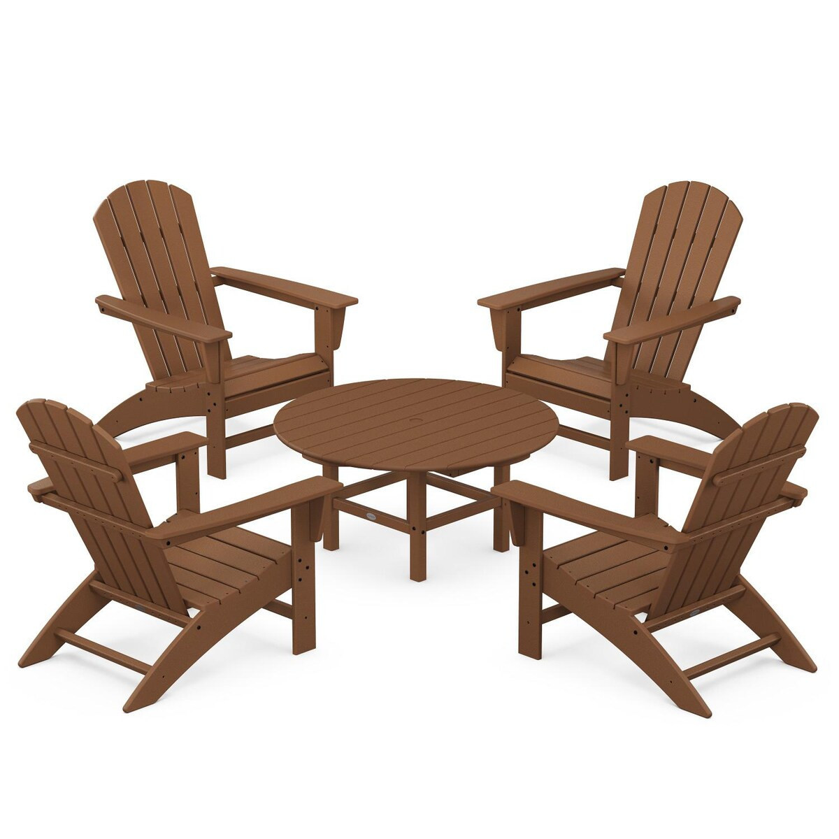 POLYWOOD Nautical 5 Pc Recycled Plastic Seating Set in Teak by - PWS705-1-TE | BBQ Guys