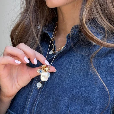 Evil Eye Charm Necklace - Turquoise Evil Eye | BaubleBar