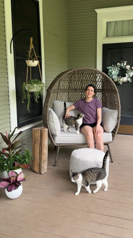I never thought I would love an egg chair, but this one is huge, comfy, and provides privacy from the neighbors on my side porch! 🙌🏼

#LTKHome