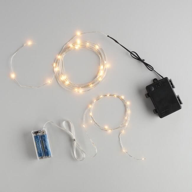 White Micro LED Battery Operated String Lights | World Market