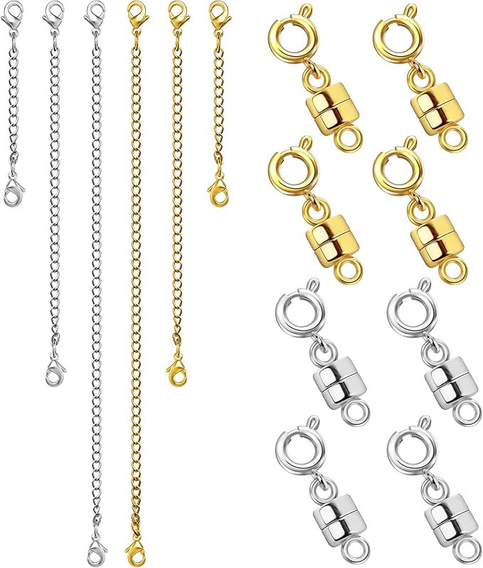 Necklace Extender and Magnetic Necklace Clasp,Magnetic Clasps for Necklaces Extenders Gold and Sl... | Amazon (US)