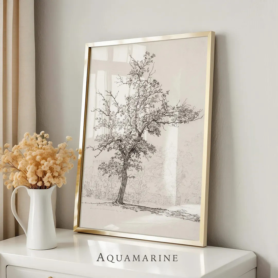 Tree Print, Vintage Tree Wall Art, Vintage Landscape Art, Country House Wall Decor, Minimalist Co... | Etsy (US)